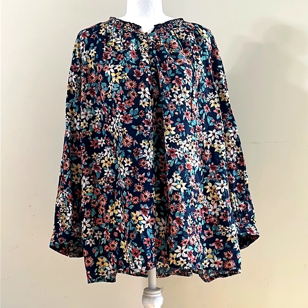 St John’s Bay Multicolor Floral Printed Blouse
